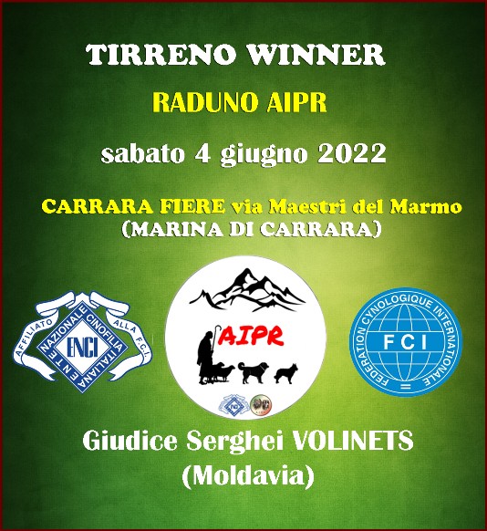 TIRRENO WINNER -RADUNO AIPR 2022 TIRRENO WINNER -RADUNO AIPR 2022
